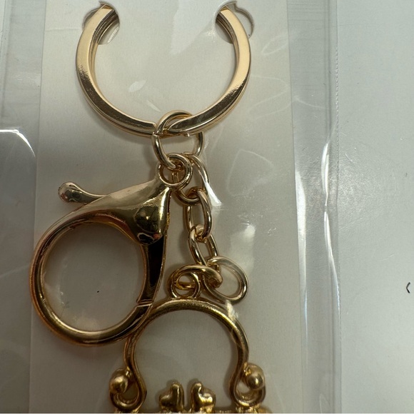 NWT. Blue rhinestone bag purse key chain or bag charm. Gold tone lobster claw - Picture 2 of 5